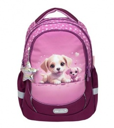 Iskolatáska, cipzáras, BELMIL "Leisure Plus Puppy Love", kutyusok